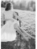 Cap Sleeve Ivory Lace Chiffon Wedding Dress